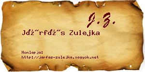Járfás Zulejka névjegykártya